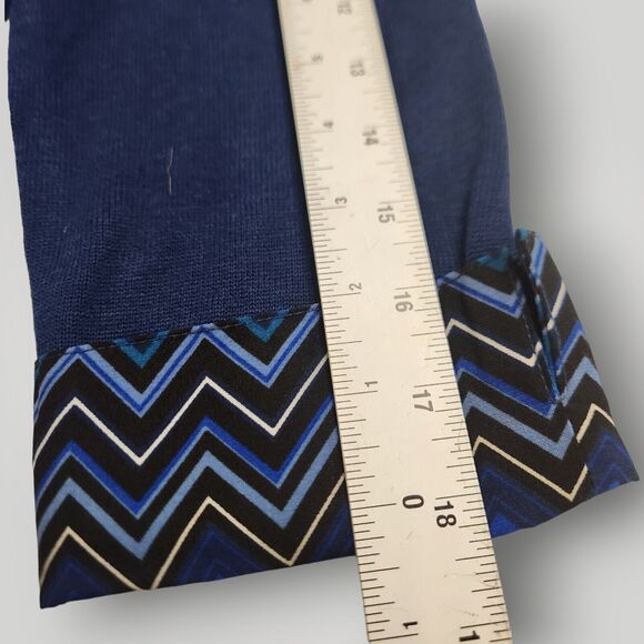 Kim Rogers Women's M Blue 3/4 Sleeve Belted Cardigan Sweater 2-fer Look RETRO - Picture 10 of 11